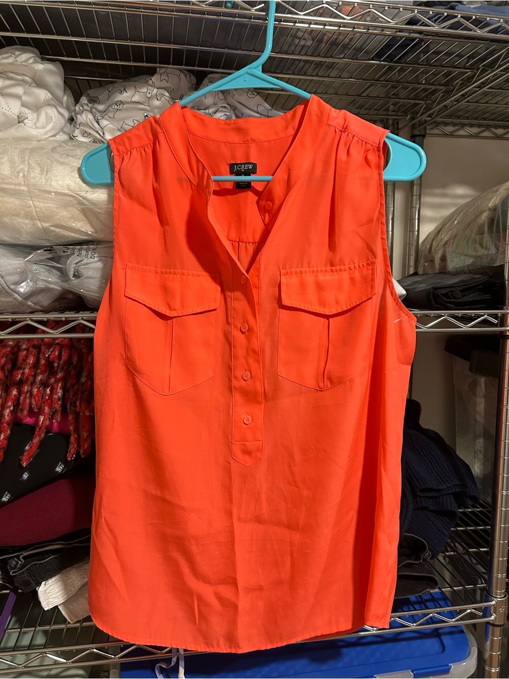 J. Crew Bright Pink Sleeveless Button-Front Shell Top